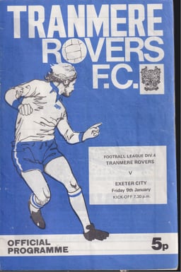 Tranmere Rovers v Exeter City Match Programme 1976-01-09